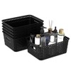 Ewingger Set of 6 Black Plastic Storage Baskets, Small Organzing