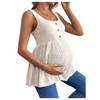 BEAUDRM Women's Maternity Tank Top Scoop Neck Sleeveless Ruffle Hem