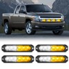 Nilight 4PCS 6LED Amber White Emergency Strobe lights 12V 24V