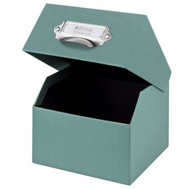 Rössler Papier 1325452380 S.O.H.O. Photo Box Storage Box, Opal, 167 x 125 x 152 mm, with Inscribable Insert, Pack of 1, Index Box DIN A6