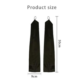 Women's Fingerless Gloves Long 20s Gloves, Satin Classic 1920s Vintage Opera Festival Party Gloves for Wedding Dress Evening Gloves Cosplay Satin Gloves (Black, One Size)