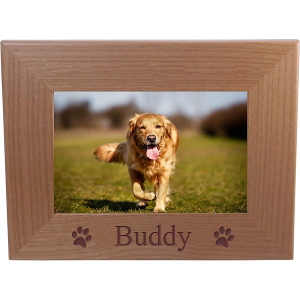Custom Dog - Engraved Natural Alder Wood Hanging/Tabletop Personalized Picture