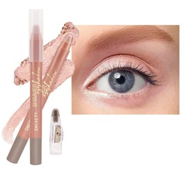 Daeuwiutr Rose Gold Eyeshadow Stick, Highlighter Eye Liner,Eye Brightener Stick, Shimmer Creamy Eyeshadow, Waterproof Eyeshadow Pencil Long Lasting Eye Shadow Makeup.#6 rose gold shimmer