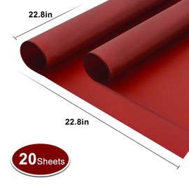 BEISHIDA 20 PCS Wine Red Floral Wrap Matte Floral Wrapping Paper Flower Bouquet Wrapping Paper Waterproof Wrap Craft Wrapping Paper for Bouquet Florist Supplies Wedding Floral Graduation