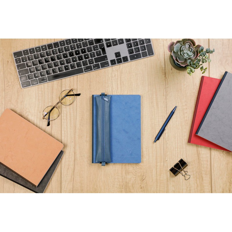 Clairefontaine 77039C Age Bag Flat Leather Pencil Case Ideal for
