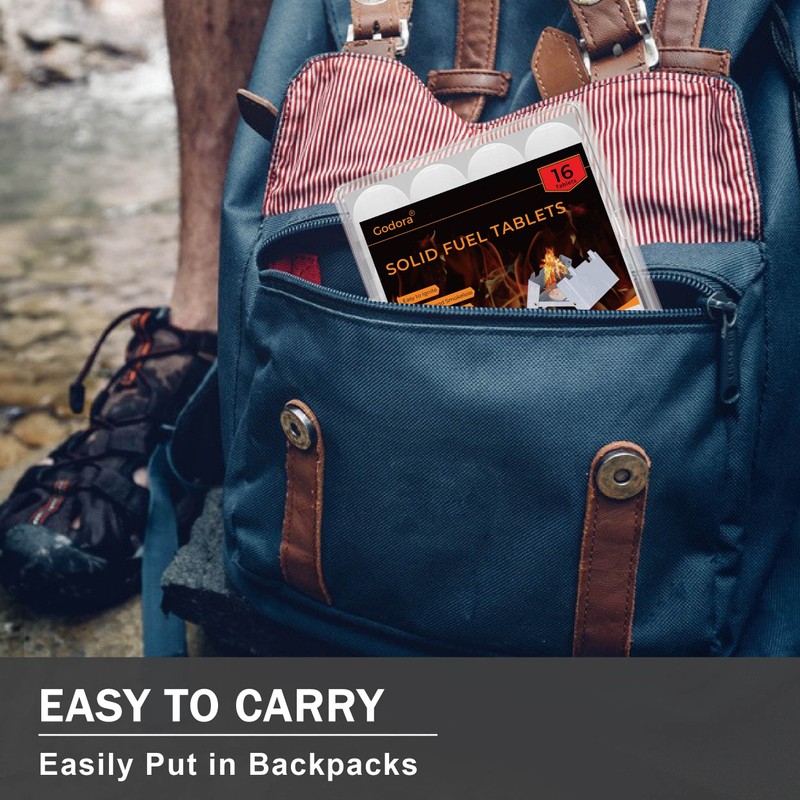 Godora 46 PCS Powerful Solid Fuel Tablets (1300-Degree), Lit Easily