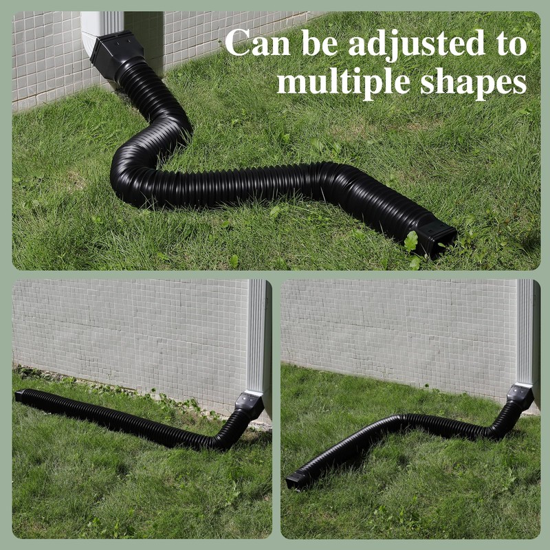 Gutterlix 1 Pack Flexible Gutter Downspout Extensions Extendable from 21"