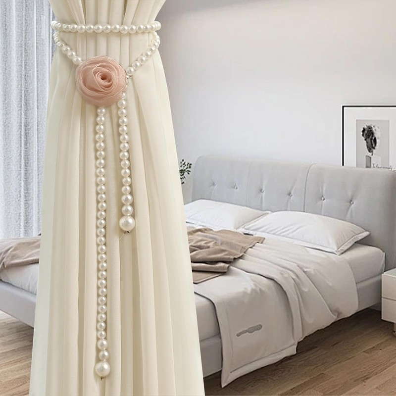 BSITSSS Pack of 2 Curtain Tiebacks, Bead Tiebacks for Curtains,