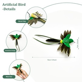 Generic 12pcs Hummingbird Clip on Ornaments Realistic Foam Feather Birds for Floral Arrangements Wreaths Crafts Wedding Decoration Christmas Tree Ornaments, Small