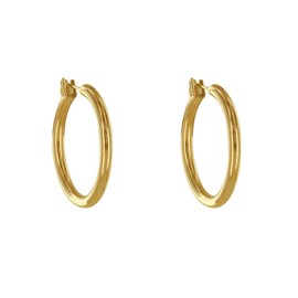 LES POULETTES JEWELS - Gold Plated Earrings Round Hoop 3cm
