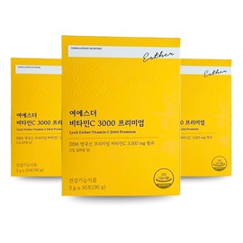 Yeo Esther Vitamin C 3000 Premium 3g / 여에스더 비타민C 3000 프리미엄 3g x 30포 x 3개 (3개월분) DSM 영국산 원료 메가도스 파우더