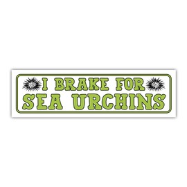BAVAHA I Brake for Sea Urchins Bumper Sticker Sea Urchin Sticker I Brake for Bumper Sticker Sea Beach Sticker Ocean Lover Gifts Decoration for Car Truck Windows Laptop Funny Bumper Sticker [11.5"x3"]