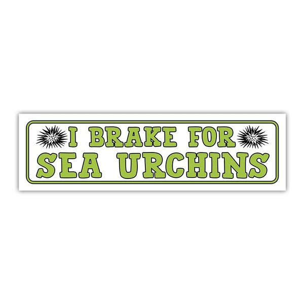 BAVAHA I Brake for Sea Urchins Bumper Sticker Sea Urchin