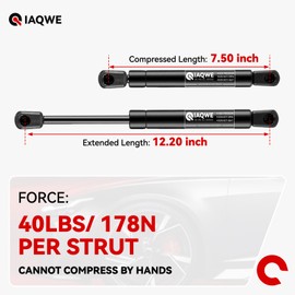IAQWE C16-11028 12Inch 40Lb/178N Gas Struts Shocks Springs 12.2in Lift Support for Snugtop are Leer Truck Camper Shell Topper Rear Cap Window Door Pickup Canopy Lid 2PCS