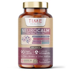 NeuroCalm® – Relax & Unwind – Saffron, KSM-66 Ashwagandha, L-Theanine, Magnesium, Lemon Balm, Red Clover – 90 Capsules - UK Made – GMP Standards – Zero Additives