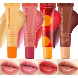 Bálsamo Labial De 4 Colores Mascarilla Hidratante Y Bálsamo Labial Para Humectación Brillo E Hidratación Instantáneos Para Un Toque De Color...       