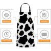 Smooffly Black and White Cow pattern Apron Adjustable Apron Cooking