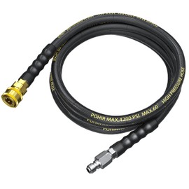 POHIR Pressure Washer Whip Hose 10 FT 4200PSI, Replacement Hose Reel Connector Hose for Pressure Washing, Short Power Washer Hose with 3/8'' Quick Connect, Steel Wire Braid Pressure Hose