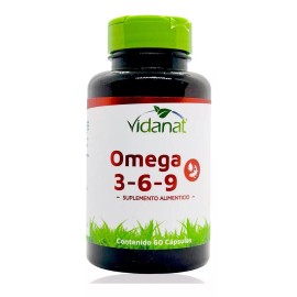 Vidanat Omega 3, 6 Y 9 60 Cápsulas Vidanat Suplemento Alimenticio Sabor Sin Sabor