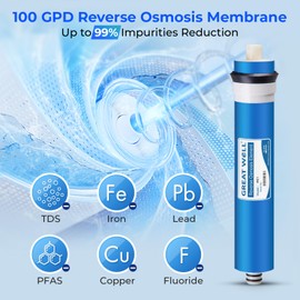 iSpring Greatwell Reverse Osmosis Membrane 100 GPD 11.75” X 1.75”, Replacement Fits Standard Under Sink RO Drinking Water Filtration System, MC1