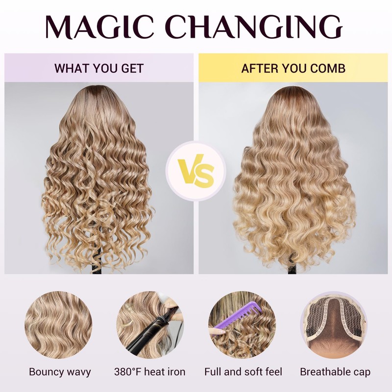 TESLAL Ash Blonde Wig Wear and Go Glueless Human Hair