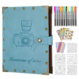 ZEEYUAN Leather Scrapbook Album 60 Pages Love Memory Photo Book Album 8.5x11 inch, Scrapbooking Supplies Kits for Couples Anniversary Vintage Travelling Scrapbook Family Scrap Book