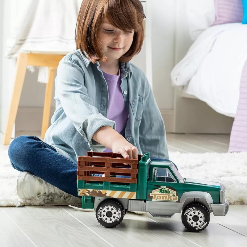 Tonka Steel Classic Pickup Camion Agricola Acero Verde / H