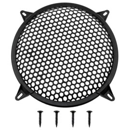 Yocimango 10 "Durable Plastic mesh Waffle Speaker Cover Screws Audio Sub Woofer Grille Net Protector Cover Horn Guard Grills DecorativeDIY Home Stereo and car Speakers, Black -1pcs