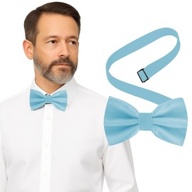 Bow Tie for Men Polyester Solid Pretied Bowties Adjustable Tuxedos Bowtie for Weddings & Groom’s Gift – Bow Ties for Women (1, Turquoise)
