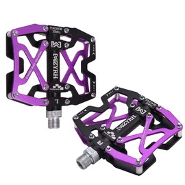 MZYRH Mountain Bike Pedals, Ultra Strong Colourful CNC Aluminium Alloy Machined 9/16 Inch Wheel Seal 3 Bearings Tyre Resistant Waterproof Anti-Dust
