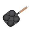 4 Cup Egg Frying Pan, With Wooden Handle For Breakfast