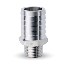 MAACFLOW MAACFLOW Stainless Steel 1/2" Male NPT to 1" Hose ID Barb Barbed Hose Fitting Adaptor Connector (Pack of 1)