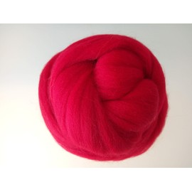 Scarlet red* 100% Merino Wool Giant Yarn Extreme Arm Knitting Felting Wool Tops Roving Bulky 50g - 4kg (80 g)