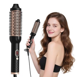 Cepillos De Aire Caliente Para Cabello 3 en 1, Cepillo Secador, 3 Ajustes de Temperatura, con Generador de Lones y Revestimiento Cerámico, Mango Ergonómico, Alisar y Rizar