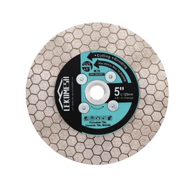 LEKOMESH 5 Inch/125MM Diamond Cutting Disc - Tile Saw Blade Cutting Wheel Double-Sided Diamond Discs for Cutting Grinding Porcelain Ceramic Tile Marble Granite,5/8"-11 Thread