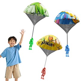CSJKTOY Mini Parachute Set of 3, Hand Throwing Toy, Parachute Toy, Flying Toy, Great for Outdoor Play, Parks, Lawns, and a Wide Range of Other Occasions, Children's Day, Christmas, Birthday Gift, For