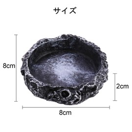 Reptile Water Container Feeding Container Natural Rock Image 9 x 9 x 2 For Reptiles Resin Pet Feeding Plate Dish Tray Dish For Reptiles Dedicated For Reptiles Snakes Frog Gecko Cameles Gecko Tortoise