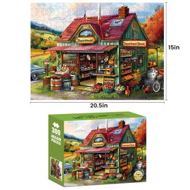300 Piece Jigsaw Puzzle for Adults Large Piece Shop Puzzle Recycled Cardboard Paper Puzzles Coolest Difficult Puzzles for Kids Adults Elderly Perfect for Family Games 20.5 * 15IN