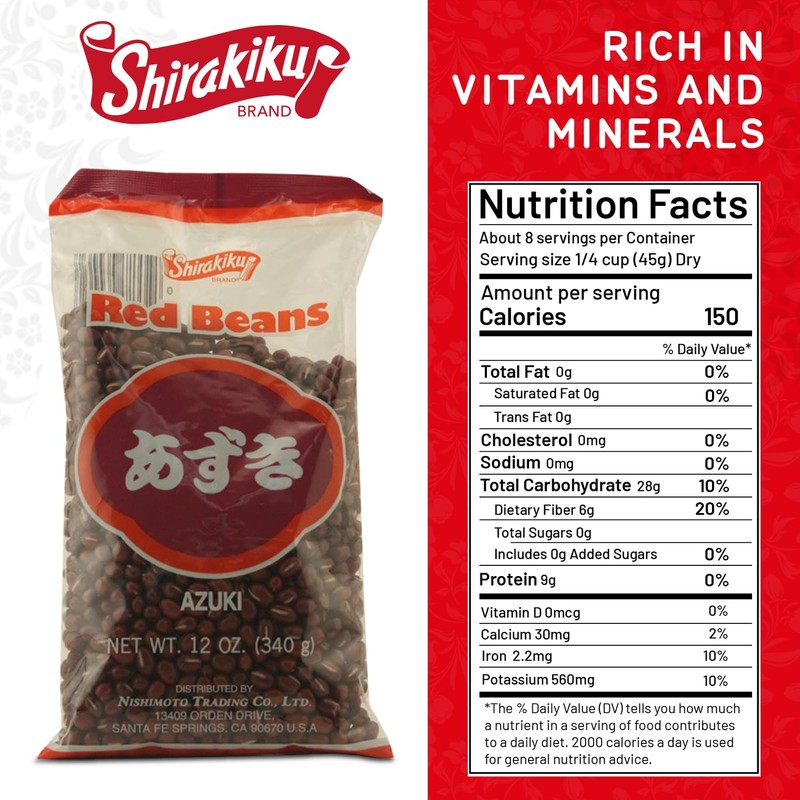 Shirakiku Dark Red Beans | Japanese Vegan Azuki Small Beans