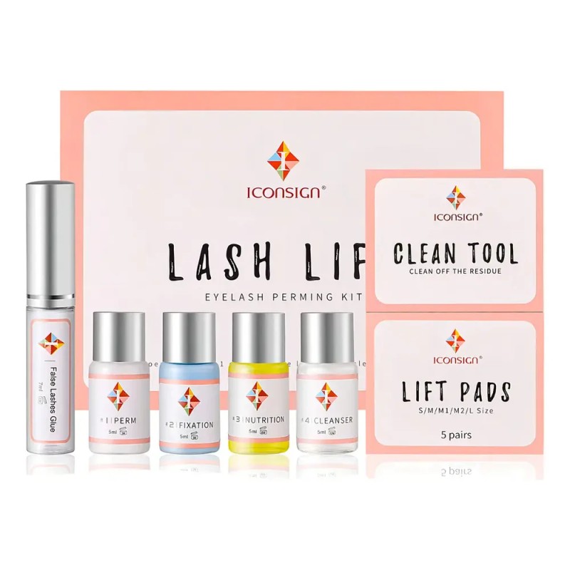 Kit Lash Lift Permanente Pestañas Marca Iconsign con Aceite Nutritivo
