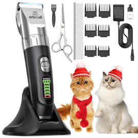 oneisall Cat Clippers,Quiet Cat Hair Trimmer for Matted Hair,Rechargeable Cat Grooming Supplies for Thick/Curly/Fin Hair,Cordless Cat Grooming Kit