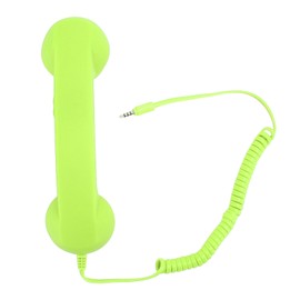 Retro Telephone Receiver Professional 3.5mm Plug Radiation Proof Wired Cellphone Handset for Smartphone PC Green