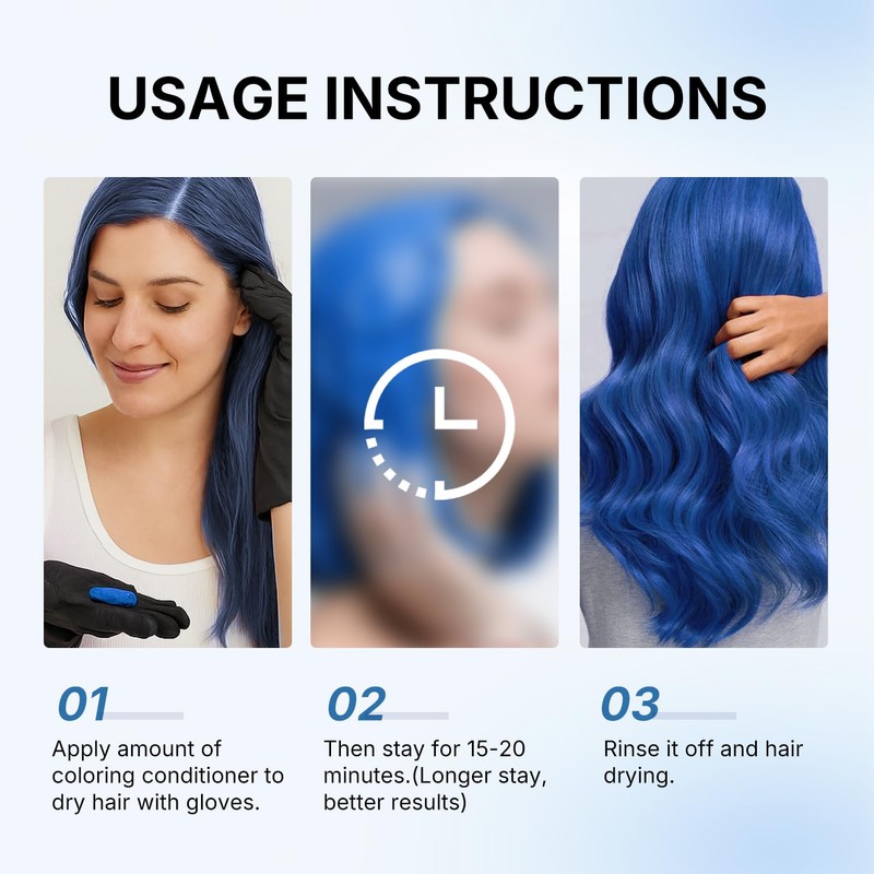 Karseell Blue Color Depositing Conditioner, Deep Hair Mask Treatment Intensely