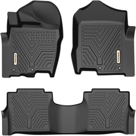 YITAMOTOR Floor Mats Compatible with 2017-2021 Nissan Titan, 2016-2021 Nissan Titan XD Crew Cab with 1st Row Bucket Seat, Custom Fit Floor Liners, 1st & 2nd Row All-Weather Protection, Black