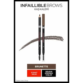 L'Oréal Paris Infaillible Brows 12H Brow Definer Pencil 3.0 Brunette for Perfectly Shaped and Precisely Defined Eyebrows, 1 ml
