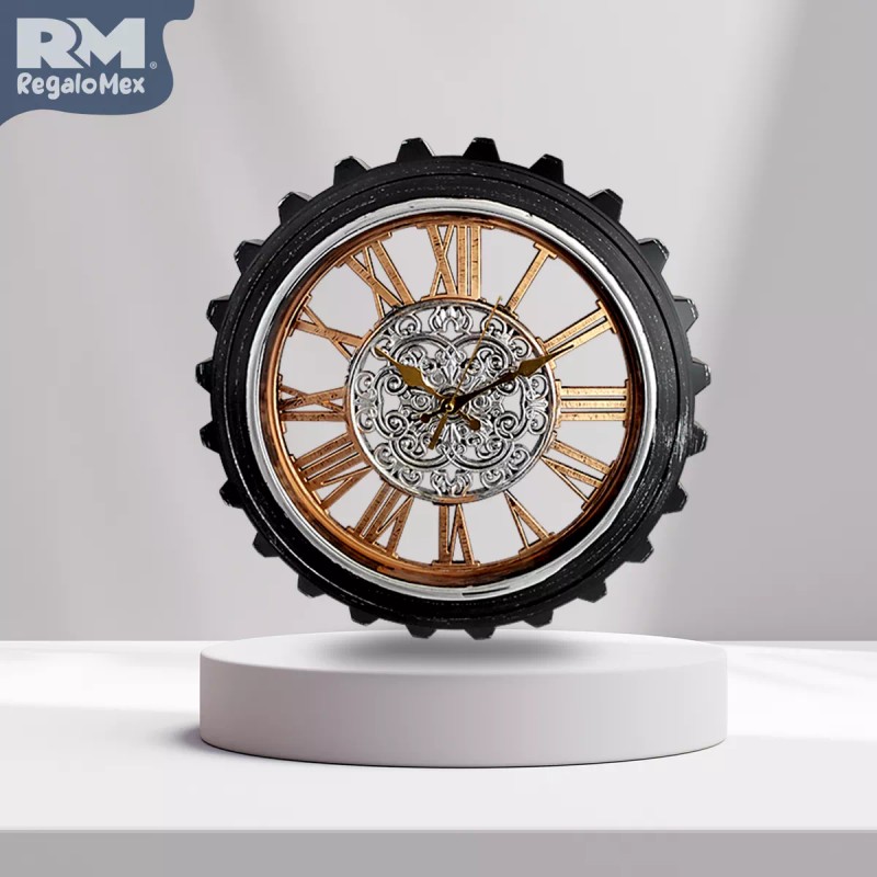 Rm Regalomex Reloj Análogo De Pared Forma Engrane 44 Centímetros