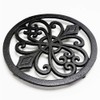 Sungmor Heavy Duty Cast Iron Round Metal Trivet,Rustproof Black Racks