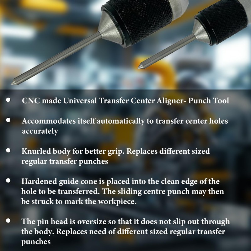 MachEl Universal Transfer Center Aligner with Punch-Hardened Pins (Set of