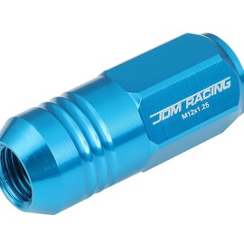 DNA MOTORING LN-ZTL-9020-125-LB 20Pcs Closed End Design M12 x 1.25 Aluminum Alloy Wheel Lug Nuts + Deep Drive Extension Adapter, 20mm OD/50mm Height (Light Blue)