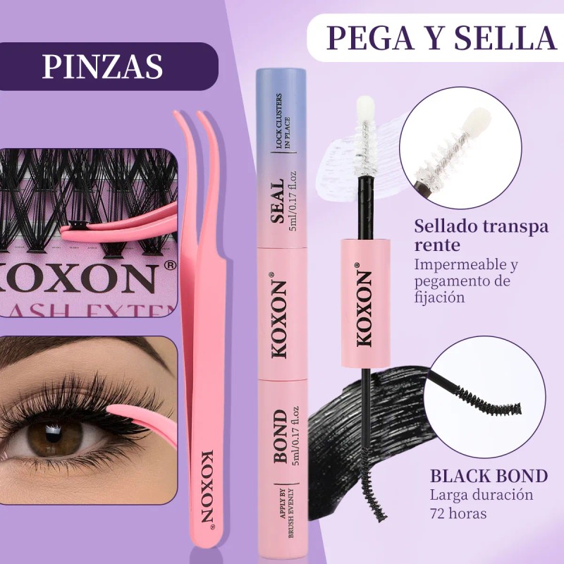 280pzskit De Extensiones Pestañas Raíces Curvaturad C 9-16mm